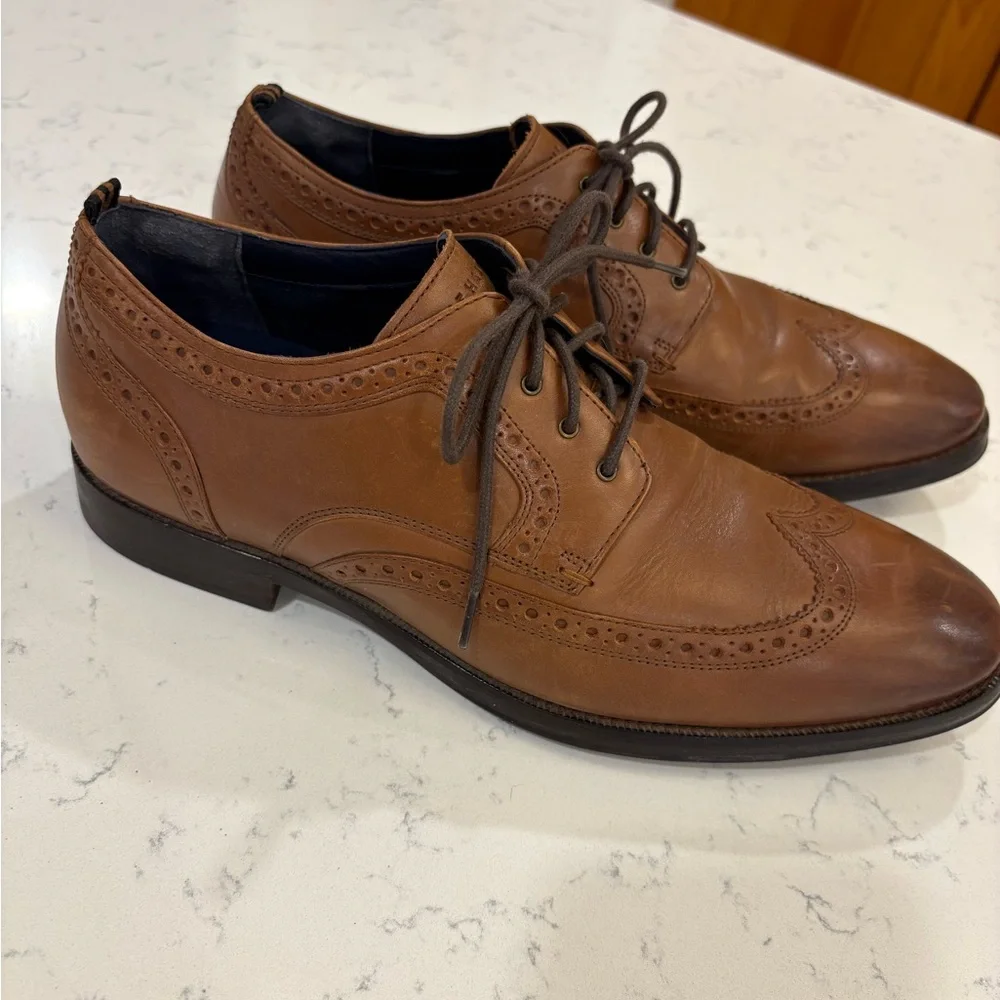 Cole Haan Men’s Brown Leather Wingtip Brogue Dress Shoes - Size 8.5